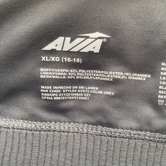 Avia Gray and White Sports Bra - Picture 3 of 7